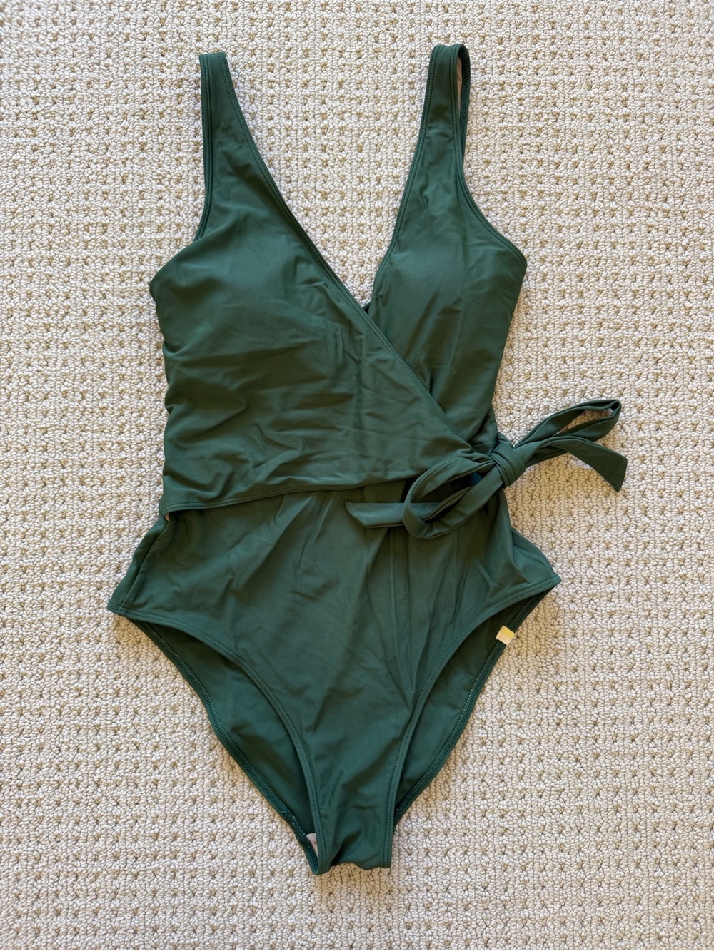 summersalt Olive One-Piece Wrap Swimsuit with Side Tie